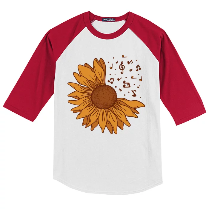 Sunflower Musical Notes Kids Colorblock Raglan Jersey