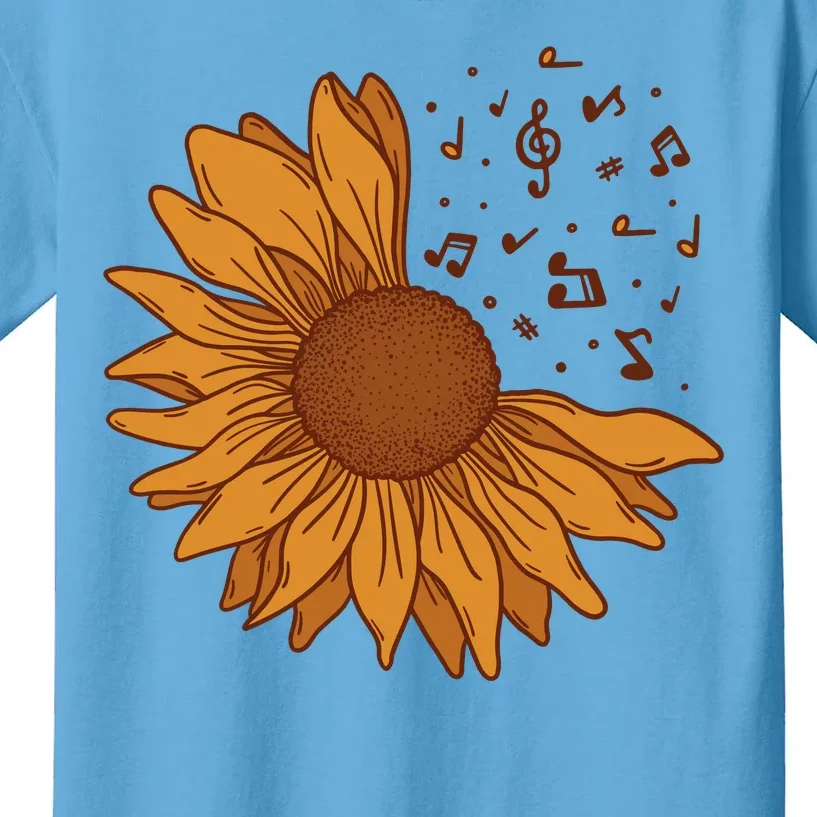 Sunflower Musical Notes Kids T-Shirt