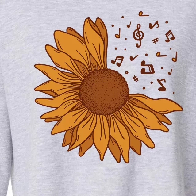 Sunflower Musical Notes Cropped Pullover Crew