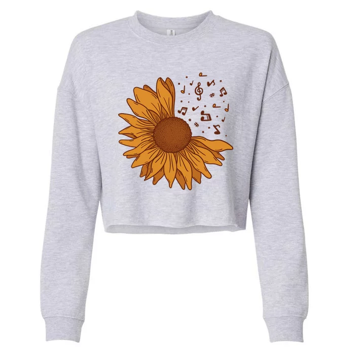 Sunflower Musical Notes Cropped Pullover Crew