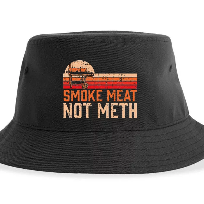 Smoke Meat Not Meth Brisket Bbq Grill Sustainable Bucket Hat