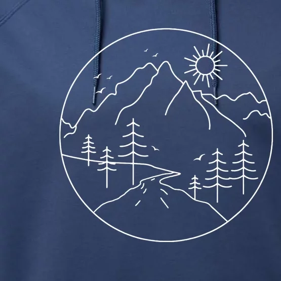 Sunrise Mountain Nature Hiking Camping Outdoors Mountains Performance Fleece Hoodie