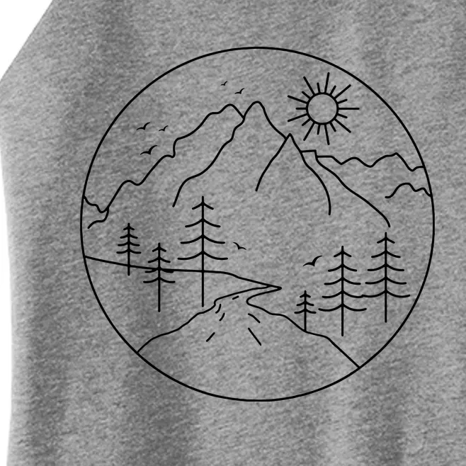 Sunrise Mountain Nature Hiking Camping Outdoors Mountains Women’s Perfect Tri Rocker Tank