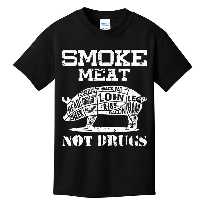 Smoke Meat Not Drugs Pork Bbq Grill Master Kids T-Shirt