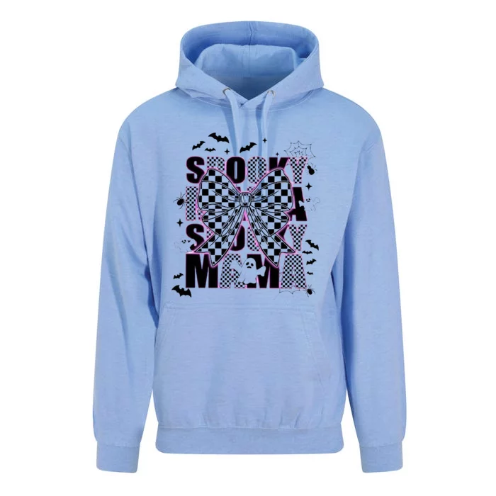 Spooky Mama Neon Halloween Spooky Season Halloween Checkered Unisex Surf Hoodie