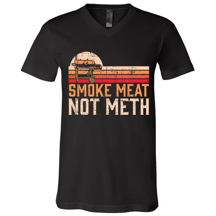 Smoke Meat Not Meth Brisket Bbq Grill V-Neck T-Shirt