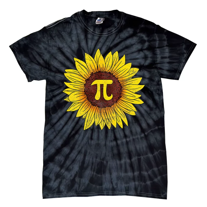 Sunflower Math Nerd Pi Symbol Pi Day Tie-Dye T-Shirt