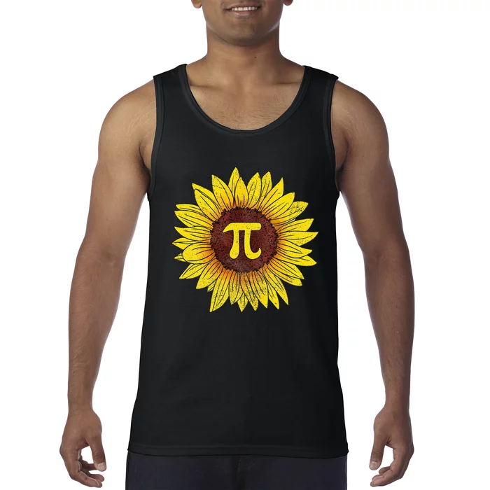 Sunflower Math Nerd Pi Symbol Pi Day Tank Top