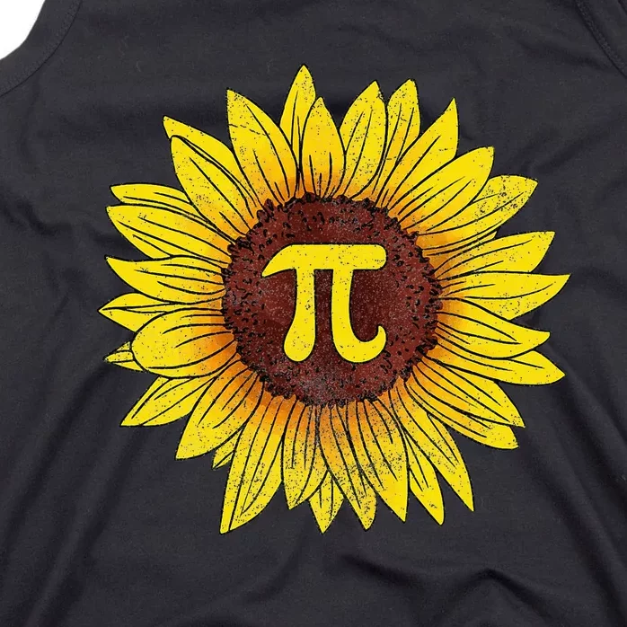 Sunflower Math Nerd Pi Symbol Pi Day Tank Top