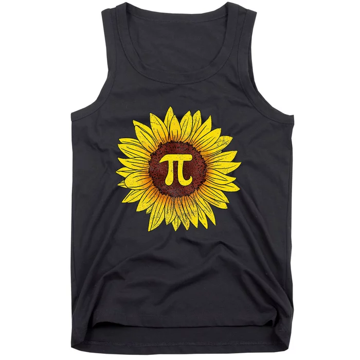 Sunflower Math Nerd Pi Symbol Pi Day Tank Top