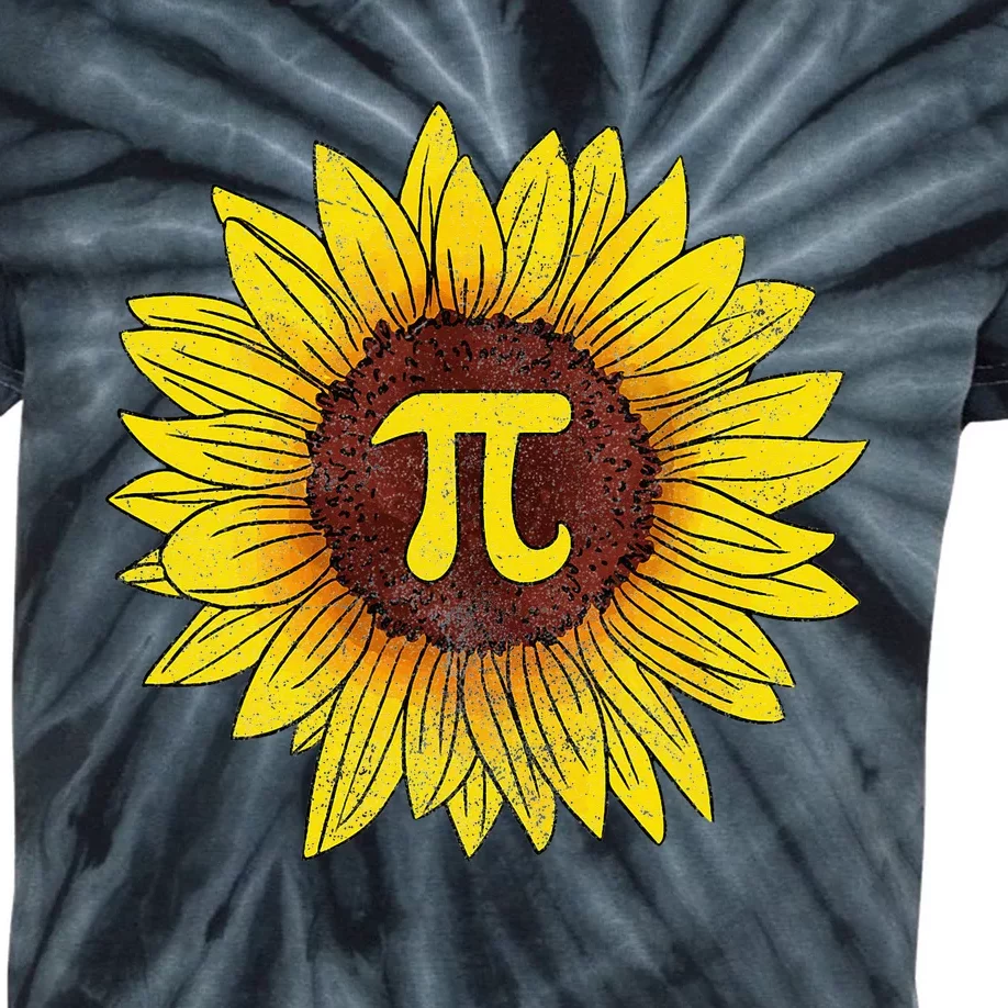 Sunflower Math Nerd Pi Symbol Pi Day Kids Tie-Dye T-Shirt