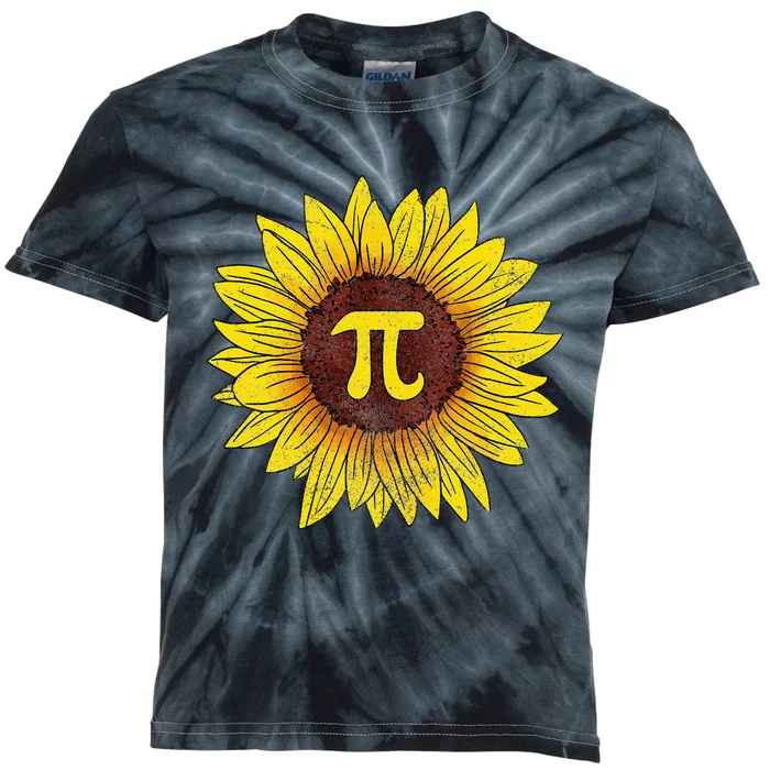 Sunflower Math Nerd Pi Symbol Pi Day Kids Tie-Dye T-Shirt