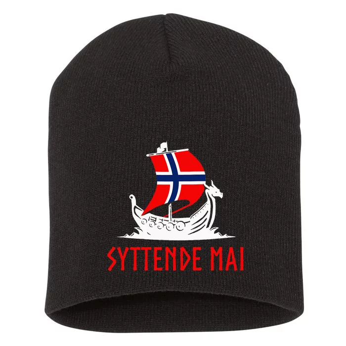 Syttende Mai Norwegian Norway Short Acrylic Beanie