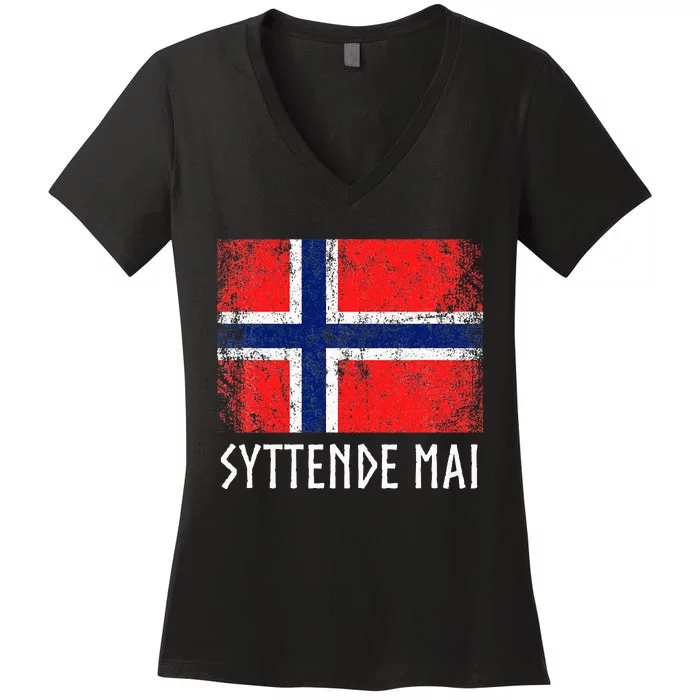 Syttende Mai Norwegian Norway Women's V-Neck T-Shirt