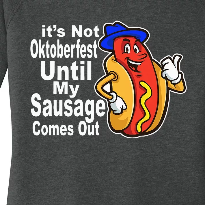 Sausage Meme Oktoberfest Costume Funny Joke Bavarian German Women's Perfect Tri Tunic Long Sleeve Shirt