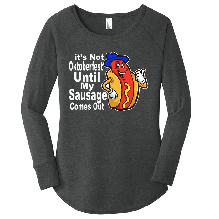 Sausage Meme Oktoberfest Costume Funny Joke Bavarian German Women's Perfect Tri Tunic Long Sleeve Shirt