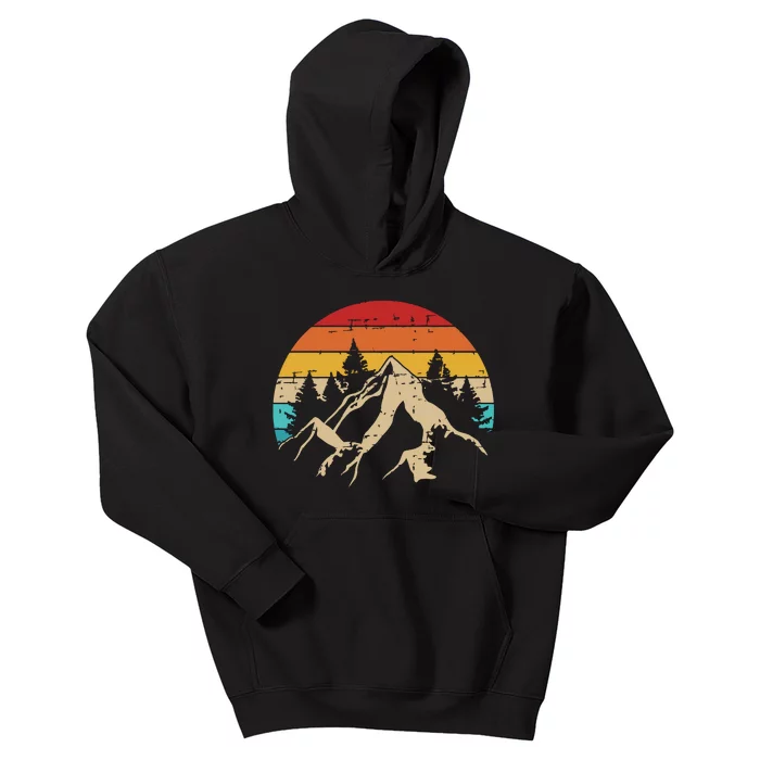 Summer Mountains Outdoor Vintage Retro Kids Hoodie