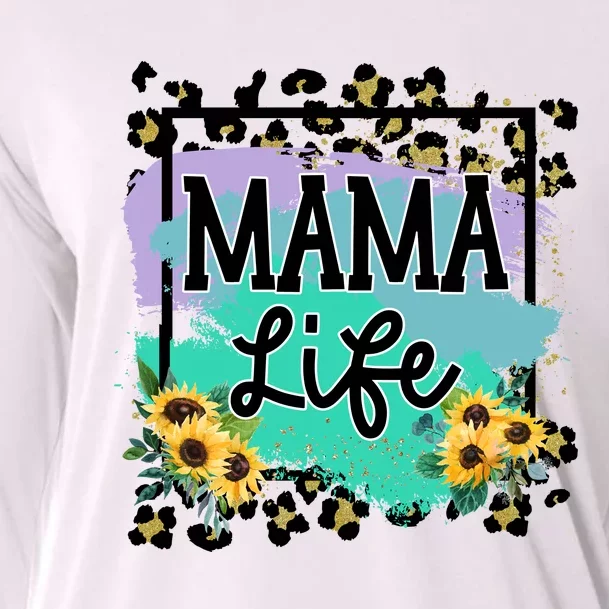 Sunflowers Mom Of , Mom Of Mam Cooling Performance Long Sleeve Crew