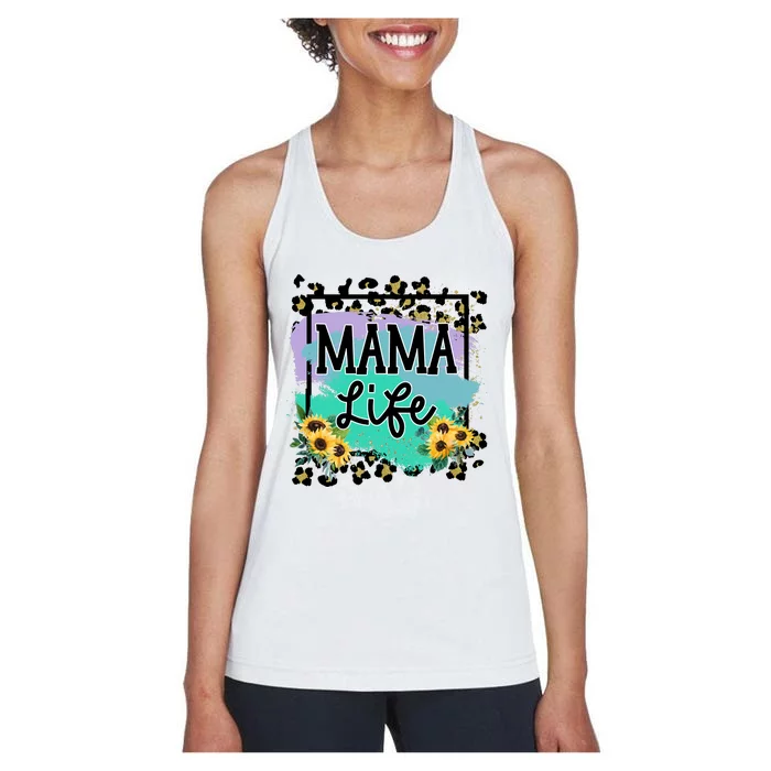 Sunflowers Mom Of , Mom Of Mam Women's Racerback Tank