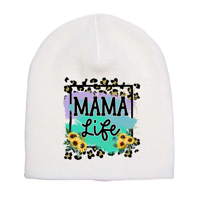 Sunflowers Mom Of , Mom Of Mam Short Acrylic Beanie