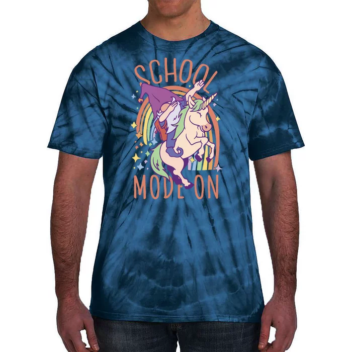 School Mode On Gnome Unicorn Rainbow Dab Tie-Dye T-Shirt