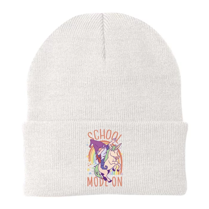 School Mode On Gnome Unicorn Rainbow Dab Knit Cap Winter Beanie