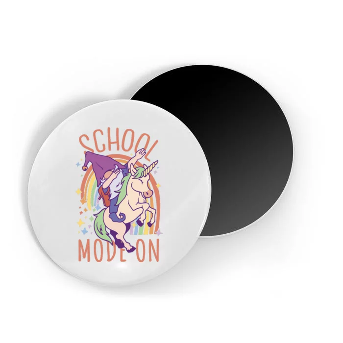 School Mode On Gnome Unicorn Rainbow Dab Magnet