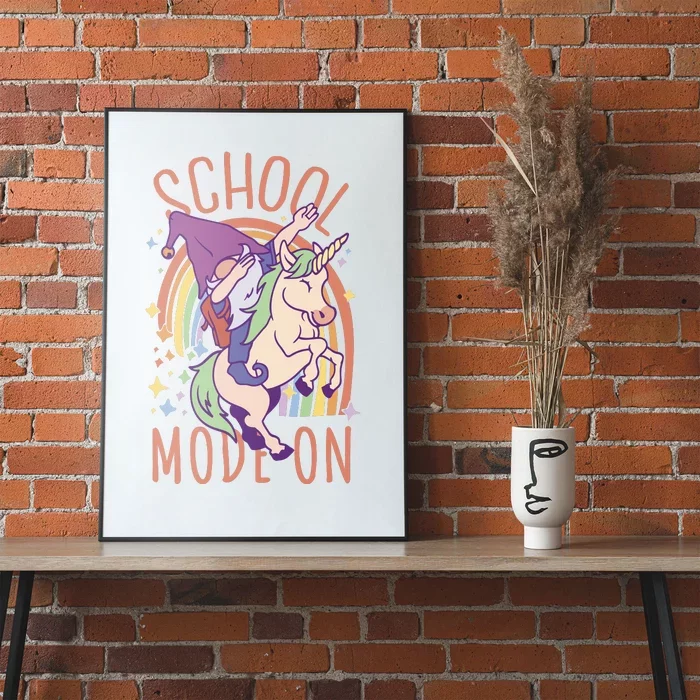 School Mode On Gnome Unicorn Rainbow Dab Poster