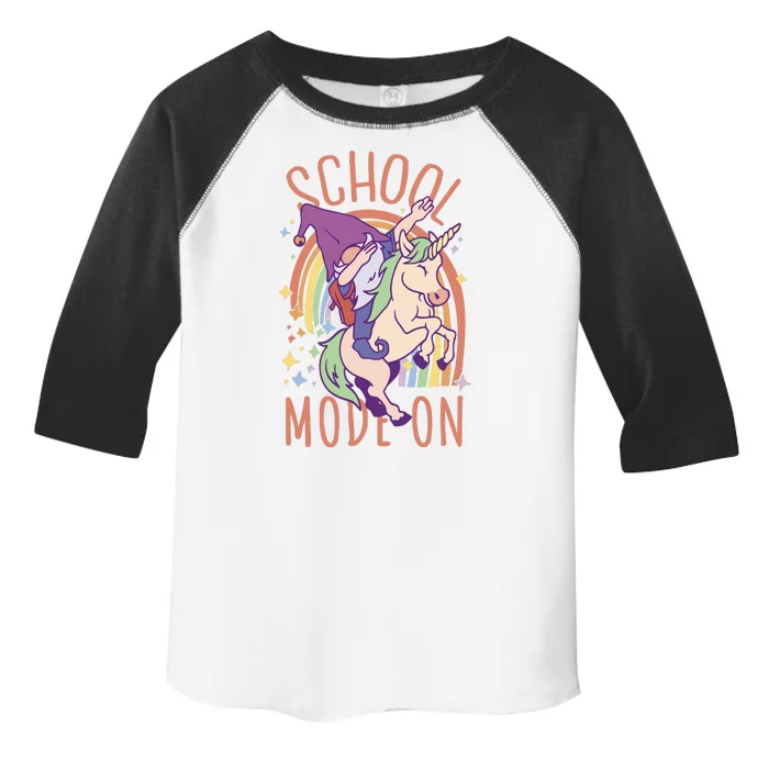 School Mode On Gnome Unicorn Rainbow Dab Toddler Fine Jersey T-Shirt