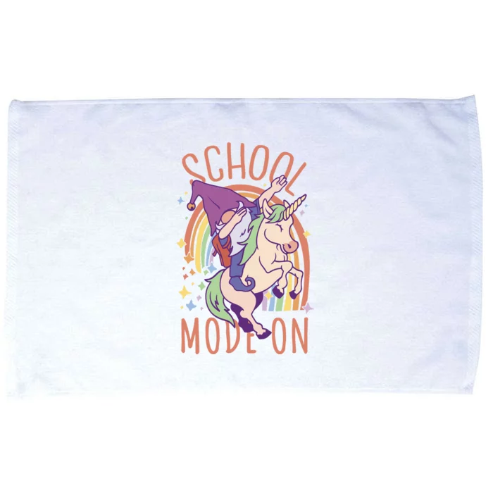 School Mode On Gnome Unicorn Rainbow Dab Microfiber Hand Towel