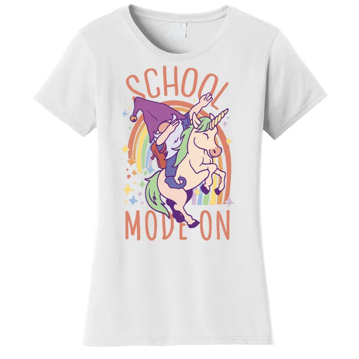 School Mode On Gnome Unicorn Rainbow Dab Women's T-Shirt