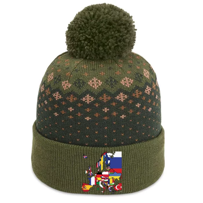 Simple Map Of Europe With Country Flags The Baniff Cuffed Pom Beanie