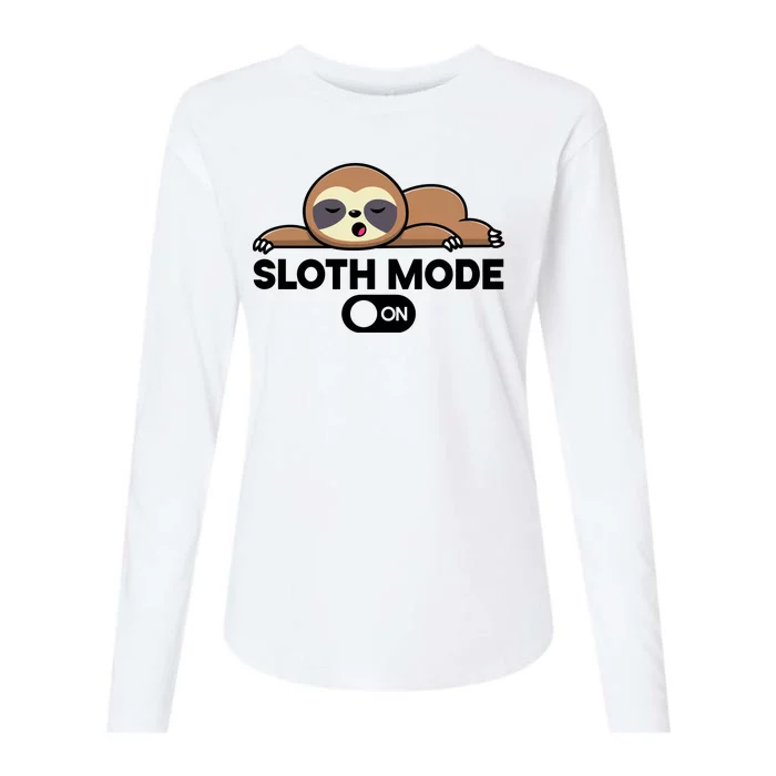 Sloth Mode On Funny Lazy Womens Cotton Relaxed Long Sleeve T-Shirt