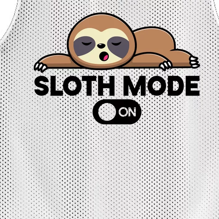 Sloth Mode On Funny Lazy Mesh Reversible Basketball Jersey Tank