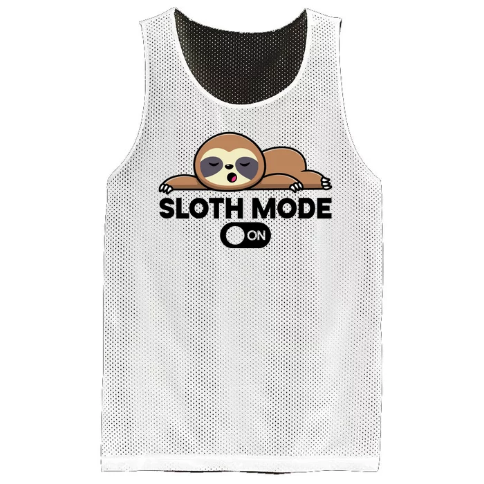 Sloth Mode On Funny Lazy Mesh Reversible Basketball Jersey Tank