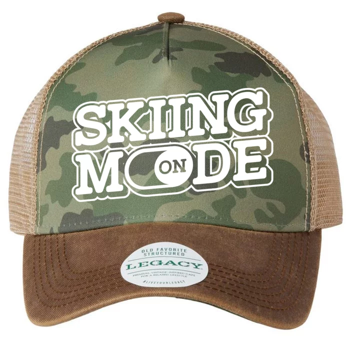 Skiing Mode On Meaningful Gift Skier Winter Sports Ski Mountains Skiing Gift Legacy Tie Dye Trucker Hat