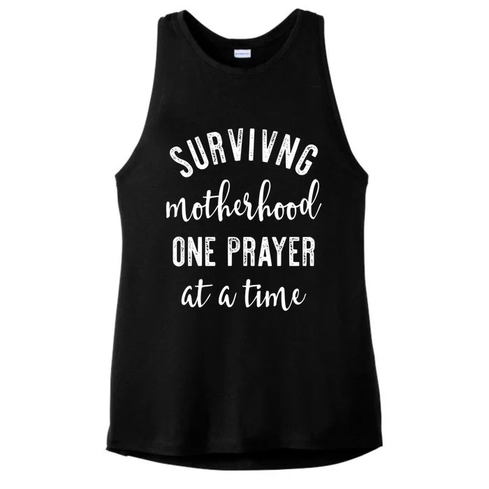 Surviving Motherhood One Prayer At A Time Funny Mom Meaningful Gift Ladies Tri-Blend Wicking Tank