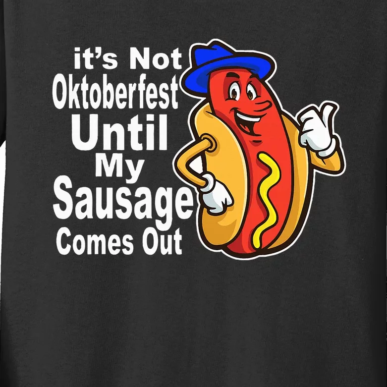 Sausage Meme Oktoberfest Costume Funny Joke Bavarian German Kids Long Sleeve Shirt