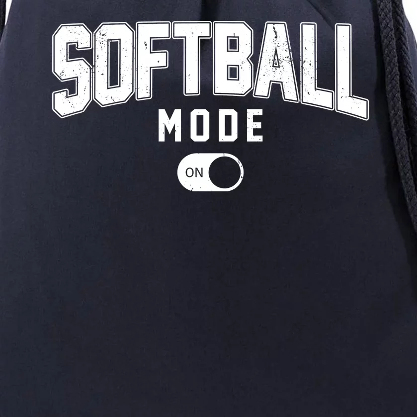 Softball Mode On Drawstring Bag