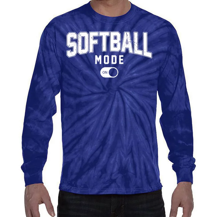 Softball Mode On Tie-Dye Long Sleeve Shirt