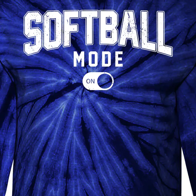 Softball Mode On Tie-Dye Long Sleeve Shirt