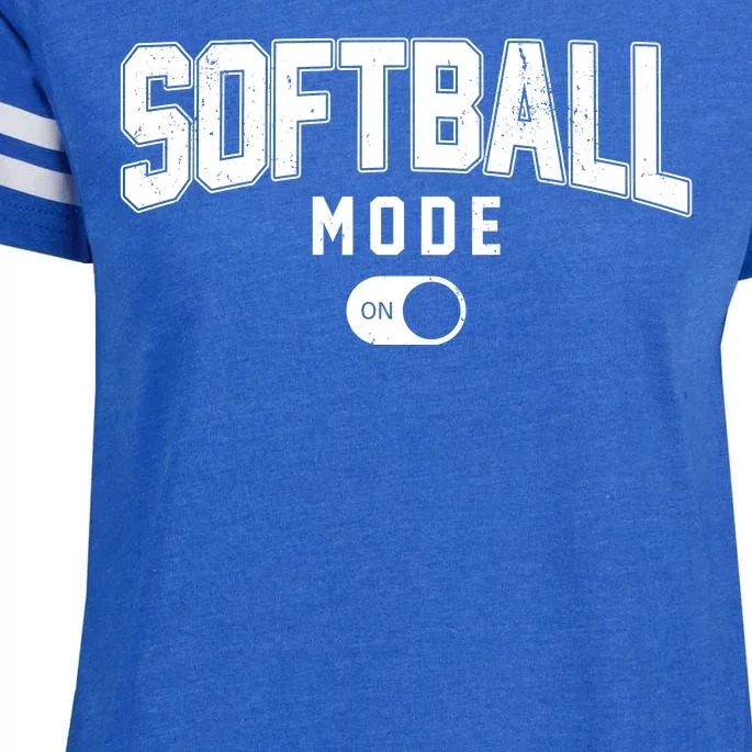 Softball Mode On Enza Ladies Jersey Football T-Shirt