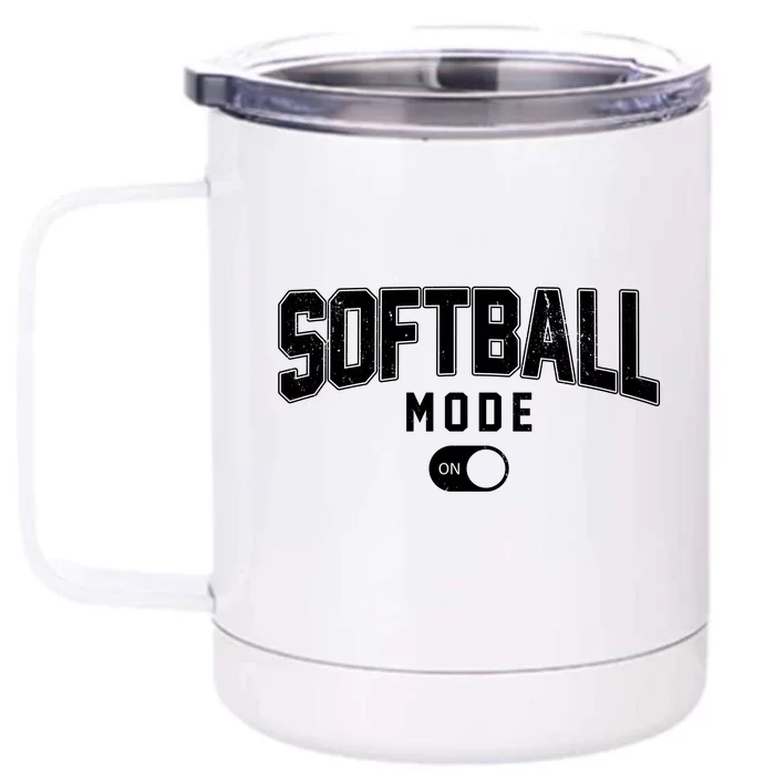 Softball Mode On Front & Back 12oz Stainless Steel Tumbler Cup