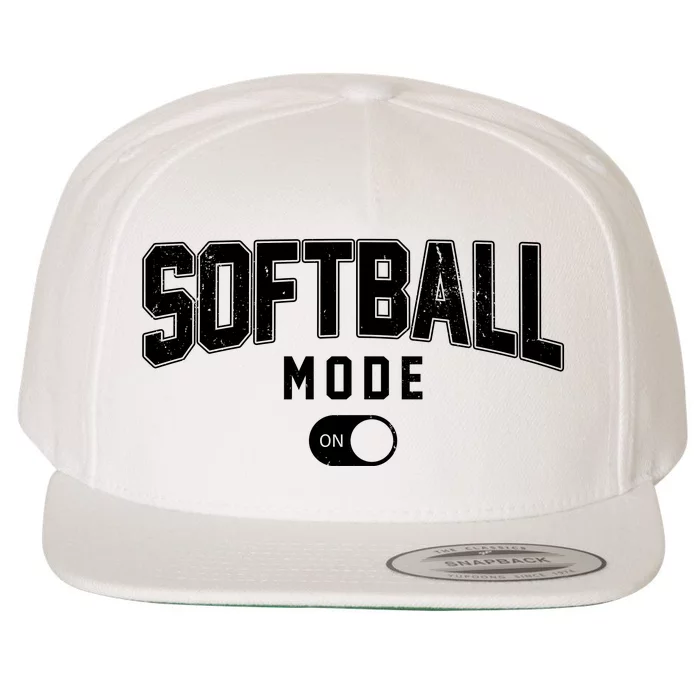 Softball Mode On Wool Snapback Cap