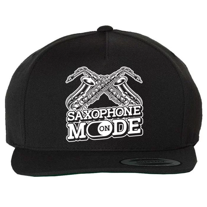 Saxophone Mode On Funny Gift Jazz Musician Sax Player Saxophonist Cute Gift Wool Snapback Cap