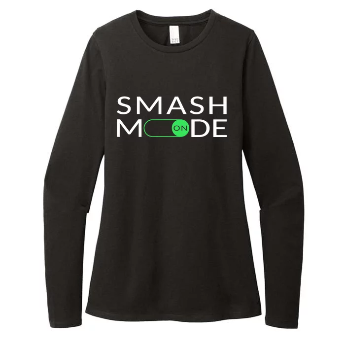 Smash Mode On Funny Pickleball Pun For Pickleball Players Womens CVC Long Sleeve Shirt