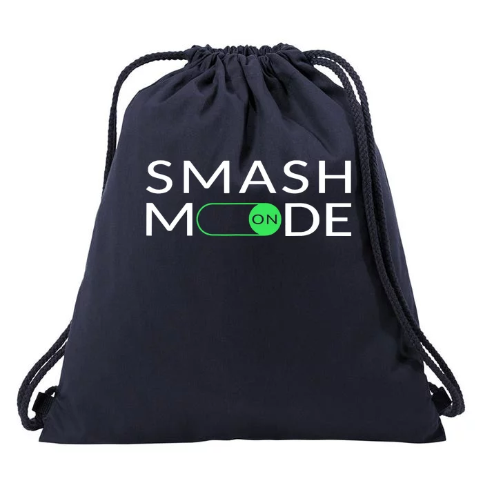 Smash Mode On Funny Pickleball Pun For Pickleball Players Drawstring Bag