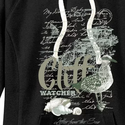 Seagull Maritime Ocean Life Beach House Cliff Gift Gift Women's Fleece Hoodie