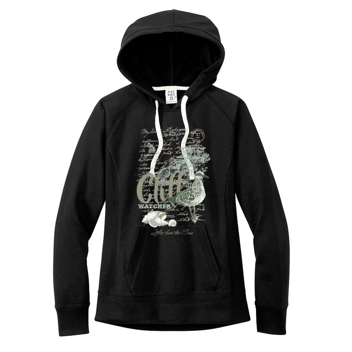 Seagull Maritime Ocean Life Beach House Cliff Gift Gift Women's Fleece Hoodie