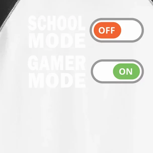 School Mode Off Gamer Mode On Funny Gamer Gift Toddler Fine Jersey T-Shirt